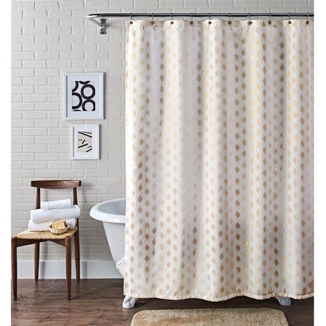 Metallic Ikat Dou Fabric Shower Curtain 